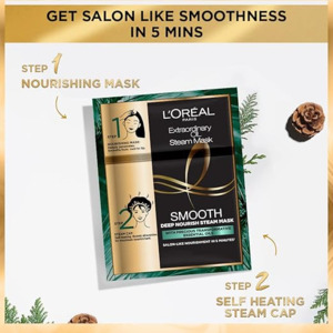 L'Oréal Paris Professional Nourishing Treatment, For Smooth & Straight Frizz-Free hair With Extraordinary Oil Smooth Steam Mask, 20ml + 40g