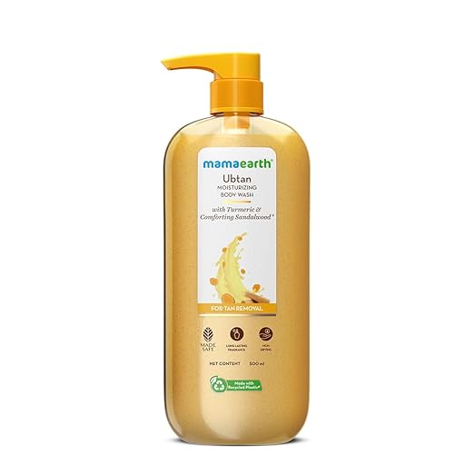 Mamaearth Ubtan Moisturizing Body Wash with Turmeric & Comforting Sandalwood Scent for Tan Removal 500ml