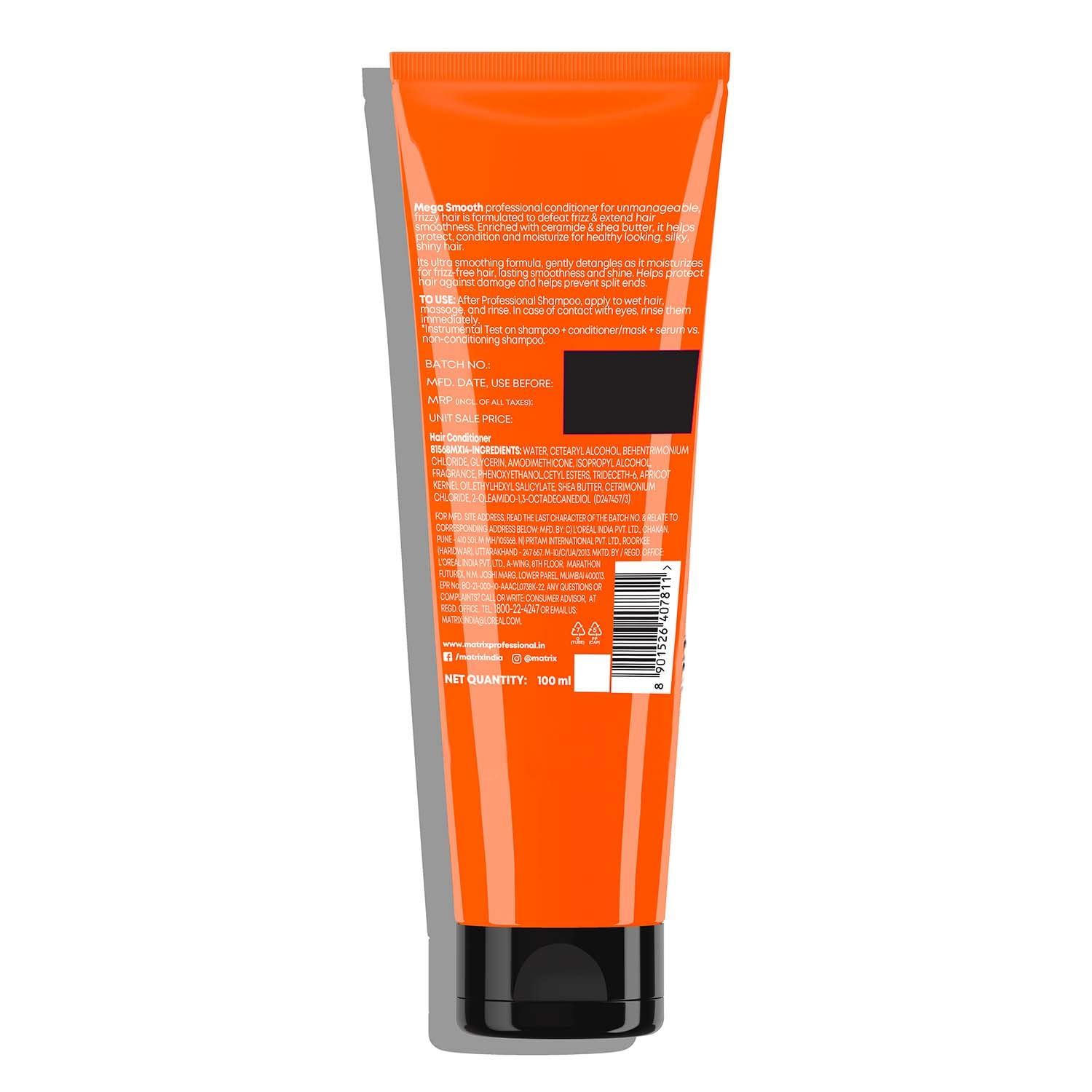 Matrix Mega Smooth Conditioner with Shea Butter and Ceramides for Frizzy Hair