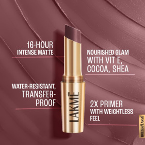 Lakme Powerplay Priming Matte Lipstick, Smooth Matte Finish, Lightweight Lipstick
