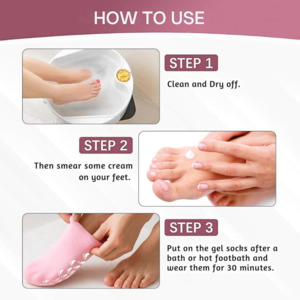Moisturizing Gel Heel Socks for Cracked Heels, Silicone Spa Socks for Dry Feet Repair