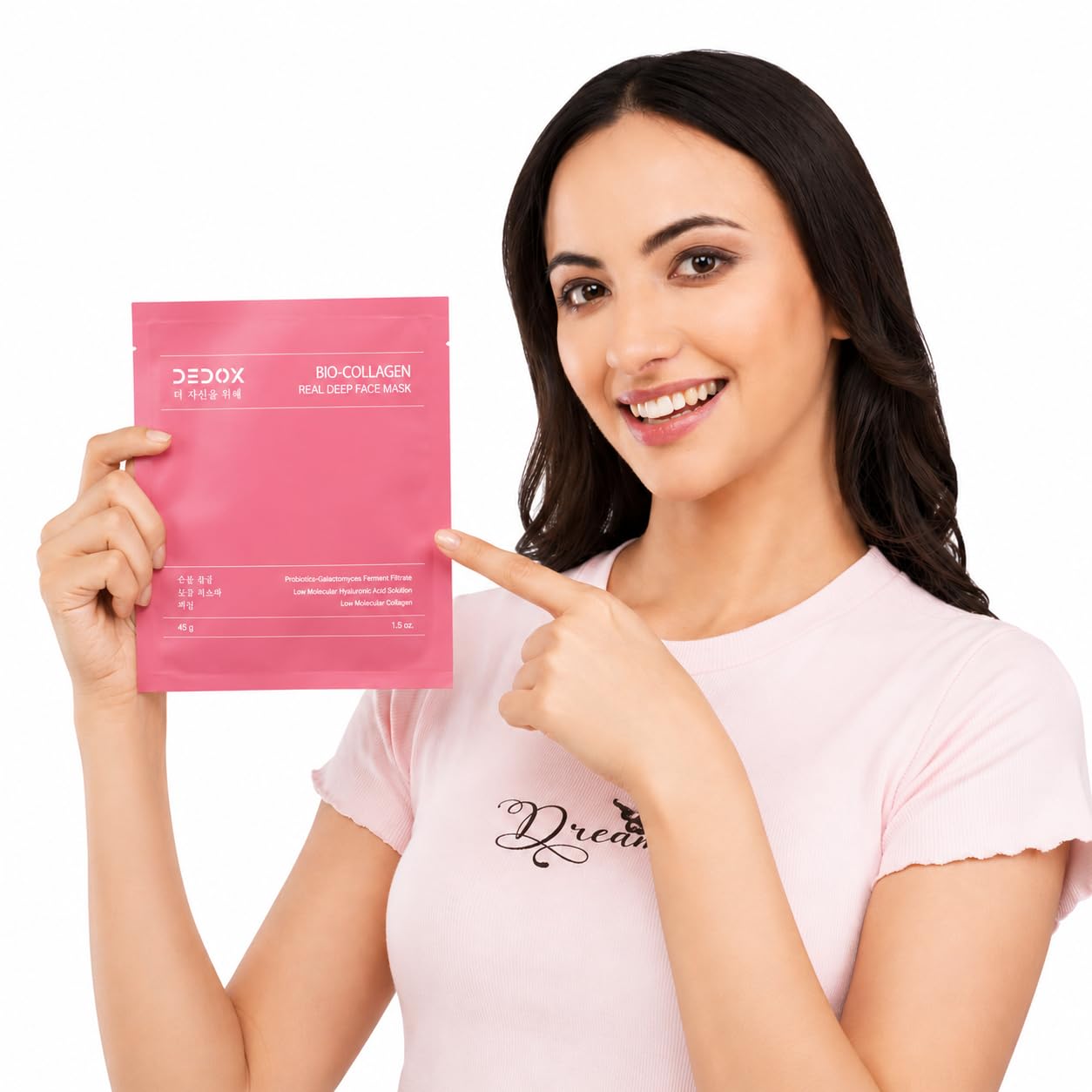 Bio-Collagen Glass Skin Overnight Mask, Hydrating Korean Hydrogel Face Mask Sheet