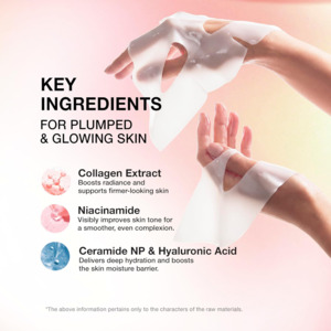 Bio-Collagen Glass Skin Overnight Mask, Hydrating Korean Hydrogel Face Mask Sheet