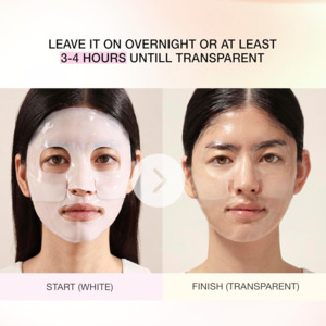 Bio-Collagen Glass Skin Overnight Mask, Hydrating Korean Hydrogel Face Mask Sheet