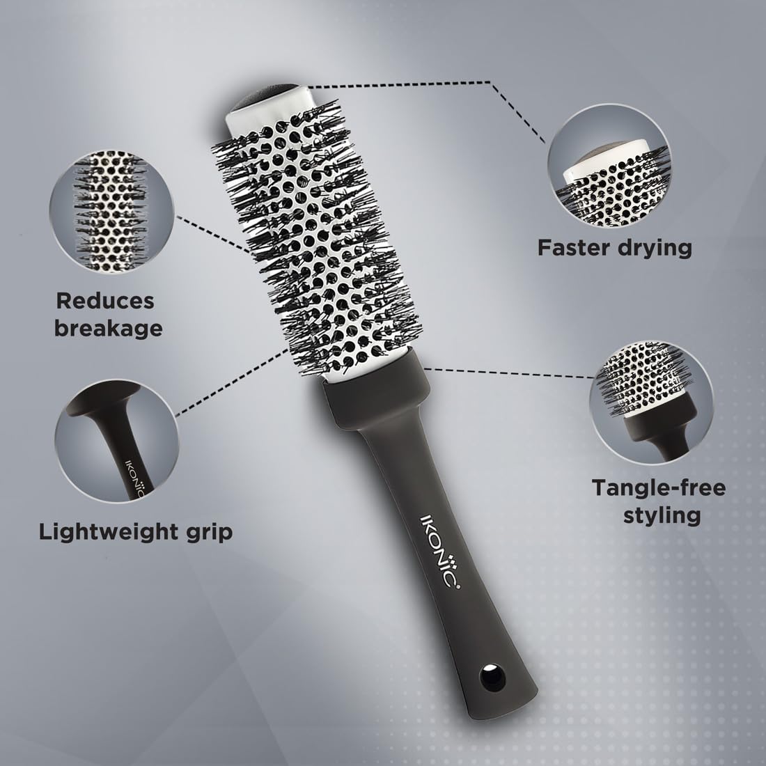 Ikonic Professional Blow Dry Hair Brush with Ionic Techonology