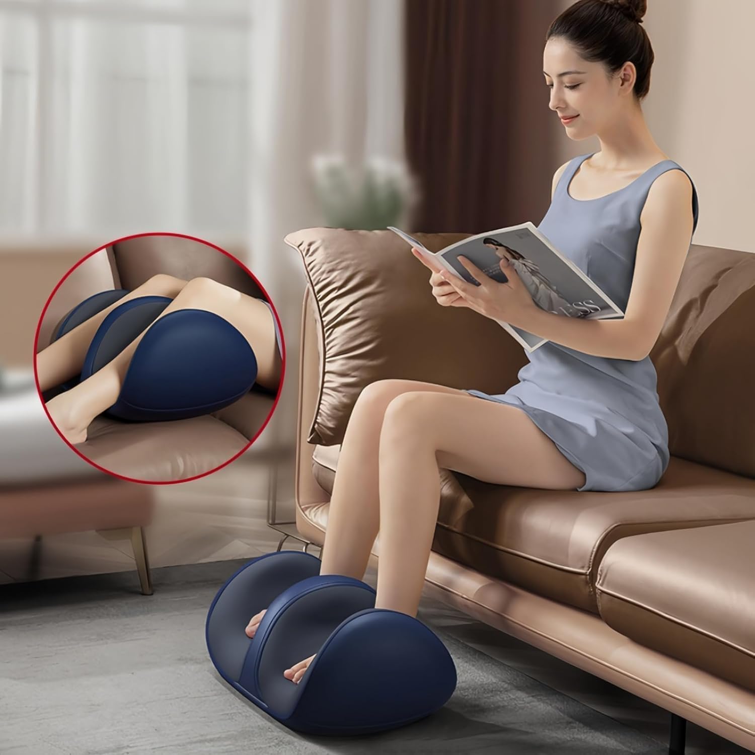 Shiatsu Foot Massager Machine with Heat, Foot and Calf Massager,Delivers Relief for Tired Muscles