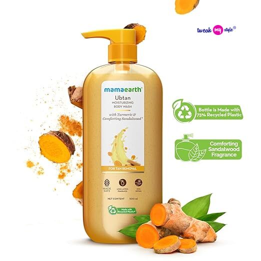 Mamaearth Ubtan Moisturizing Body Wash with Turmeric & Comforting Sandalwood Scent for Tan Removal 500ml