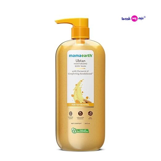 Mamaearth Ubtan Moisturizing Body Wash with Turmeric & Comforting Sandalwood Scent for Tan Removal 500ml