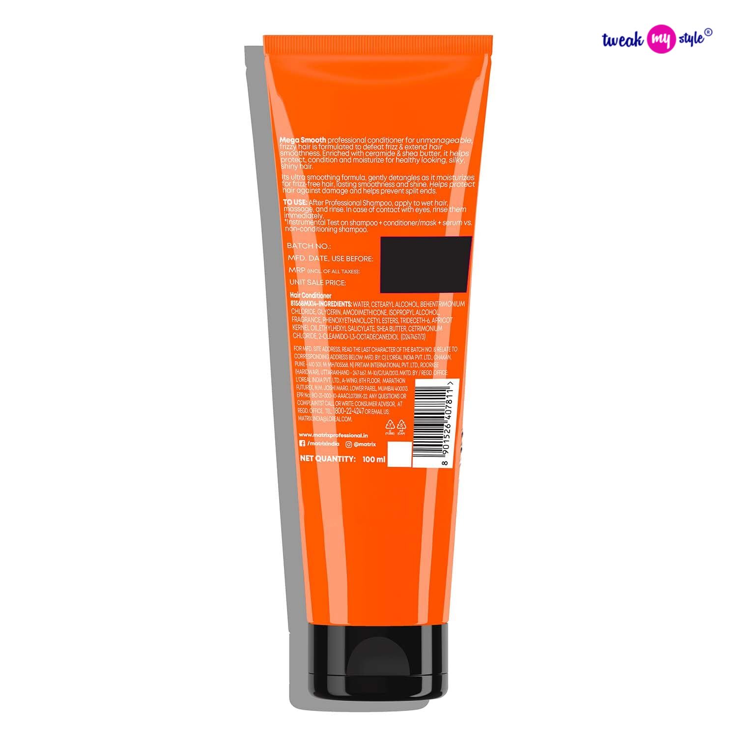 Matrix Mega Smooth Conditioner with Shea Butter and Ceramides for Frizzy Hair