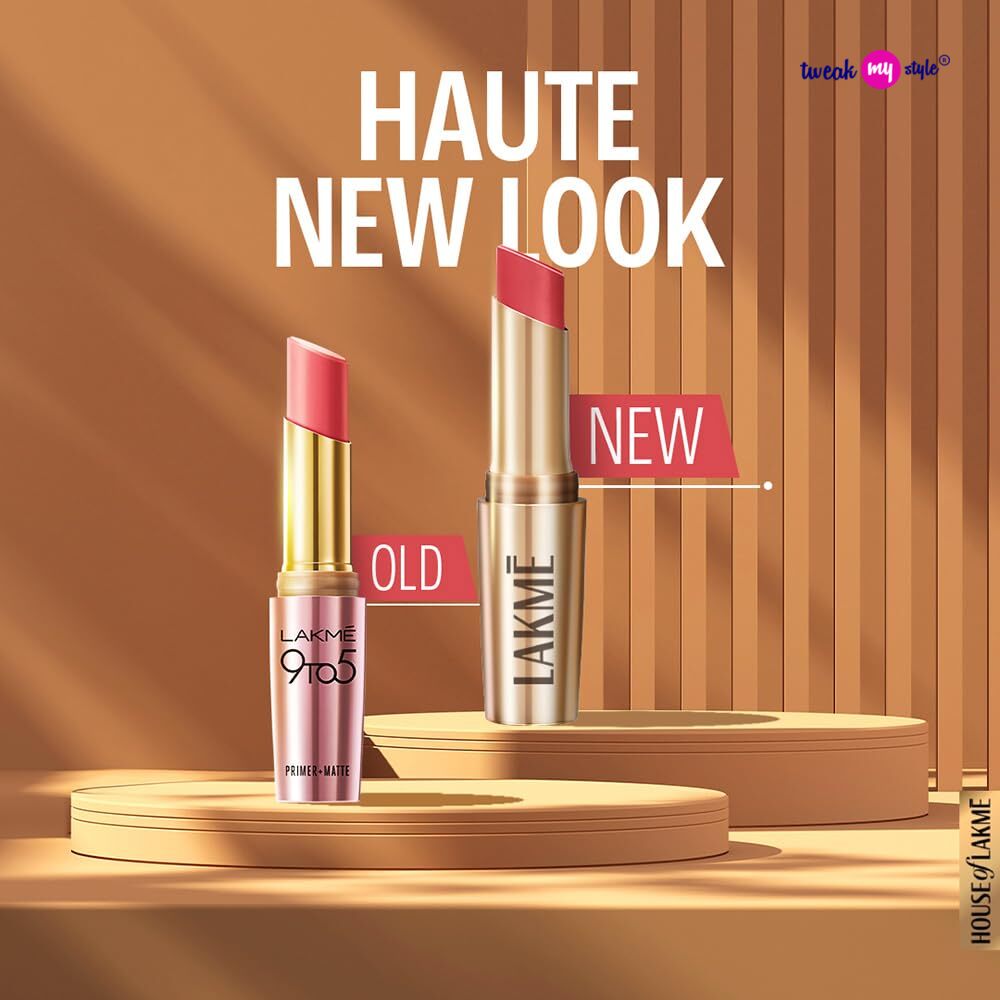 Lakme Powerplay Priming Matte Lipstick, Smooth Matte Finish, Lightweight Lipstick