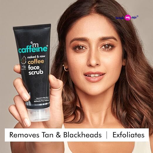 mCaffeine Coffee Tan & Dead Skin Removal Face Scrub (75gm)|Caffeine & Walnut Scrub for Face