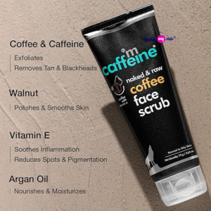 mCaffeine Coffee Tan & Dead Skin Removal Face Scrub (75gm)|Caffeine & Walnut Scrub for Face