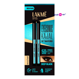 LAKMÉ Eyeconic Black Kajal 0.35 g (Combo Pack of 2) Matte Kohl Liner in a Twist Up Pencil