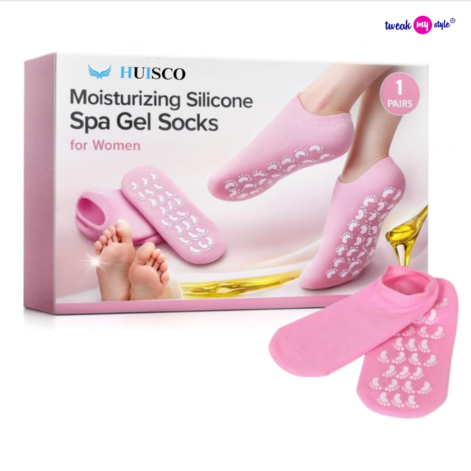 Moisturizing Gel Heel Socks for Cracked Heels, Silicone Spa Socks for Dry Feet Repair