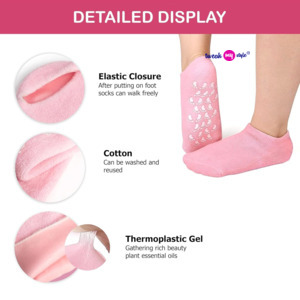 Moisturizing Gel Heel Socks for Cracked Heels, Silicone Spa Socks for Dry Feet Repair