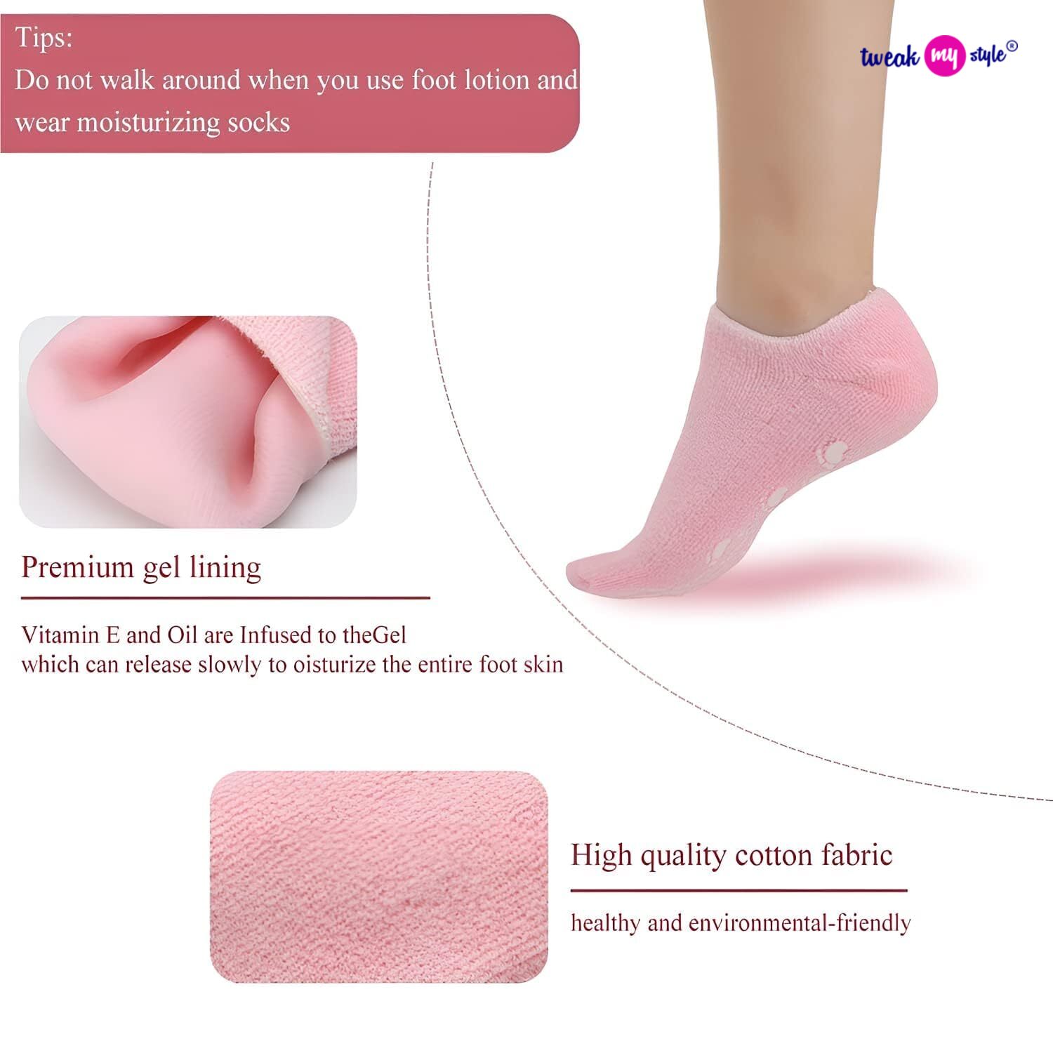 Moisturizing Gel Heel Socks for Cracked Heels, Silicone Spa Socks for Dry Feet Repair