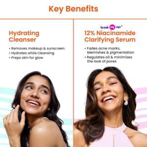 Foxtale Glow On Heartbeat Skincare Gift Set | Hydrating Cleanser, 12% Niacinamide serum, Super Glow moisturizer
