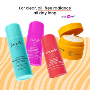 Foxtale Glow On Heartbeat Skincare Gift Set | Hydrating Cleanser, 12% Niacinamide serum, Super Glow moisturizer