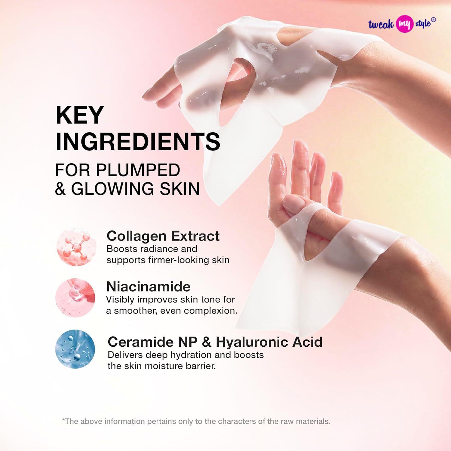 Bio-Collagen Glass Skin Overnight Mask, Hydrating Korean Hydrogel Face Mask Sheet