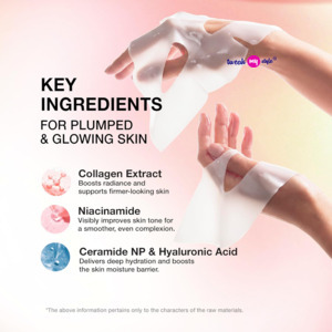 Bio-Collagen Glass Skin Overnight Mask, Hydrating Korean Hydrogel Face Mask Sheet