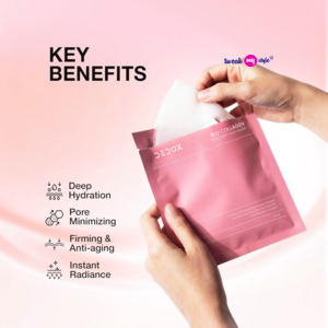 Bio-Collagen Glass Skin Overnight Mask, Hydrating Korean Hydrogel Face Mask Sheet
