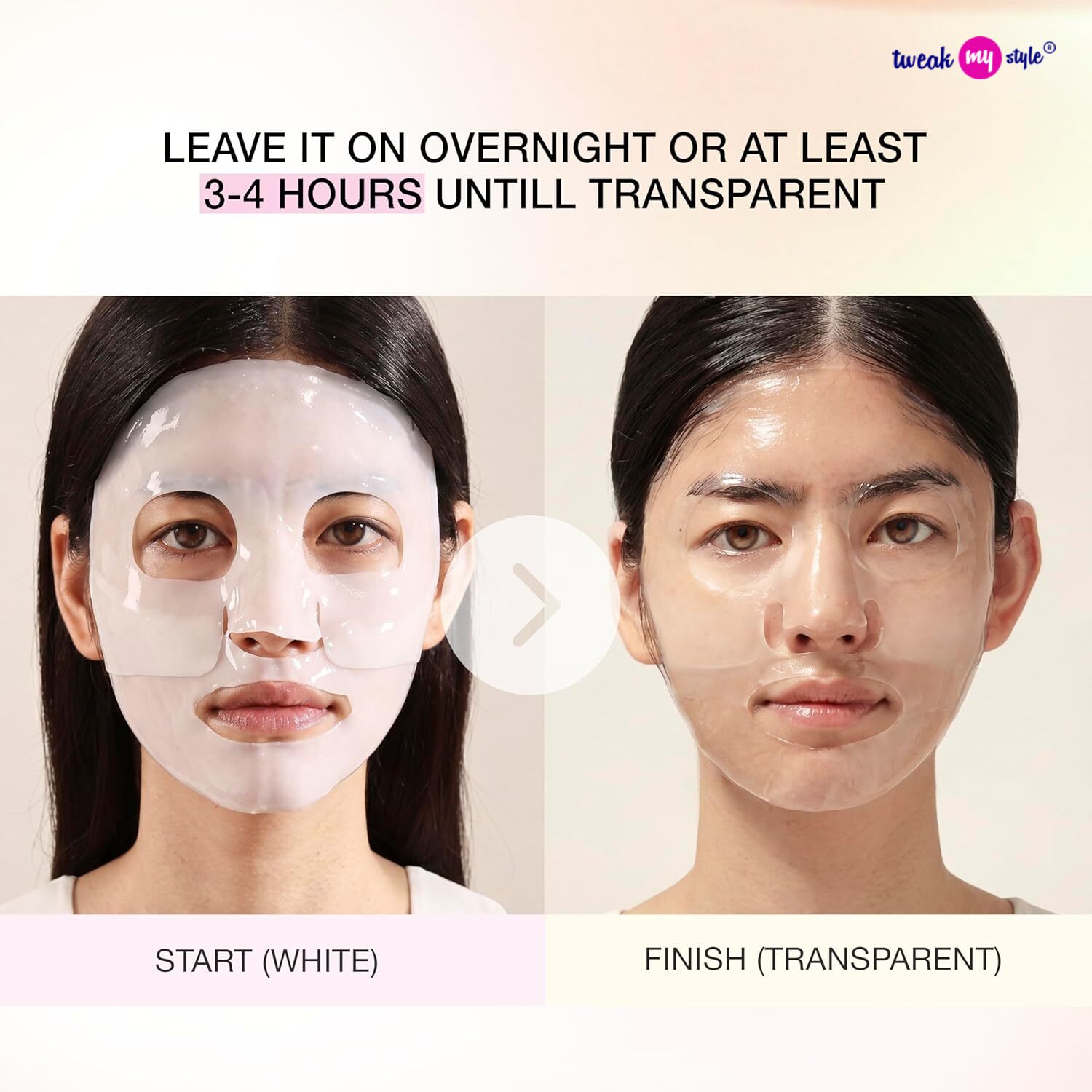 Bio-Collagen Glass Skin Overnight Mask, Hydrating Korean Hydrogel Face Mask Sheet