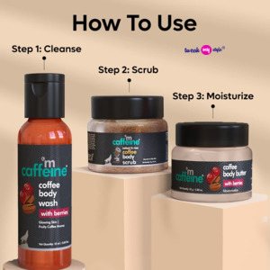 mCaffeine Body Care Gift Set for Women & Men | Bodywash Gift Box with Berries Body Wash, Body Scrub