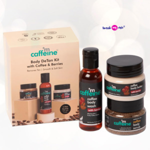 mCaffeine Body Care Gift Set for Women & Men | Bodywash Gift Box with Berries Body Wash, Body Scrub