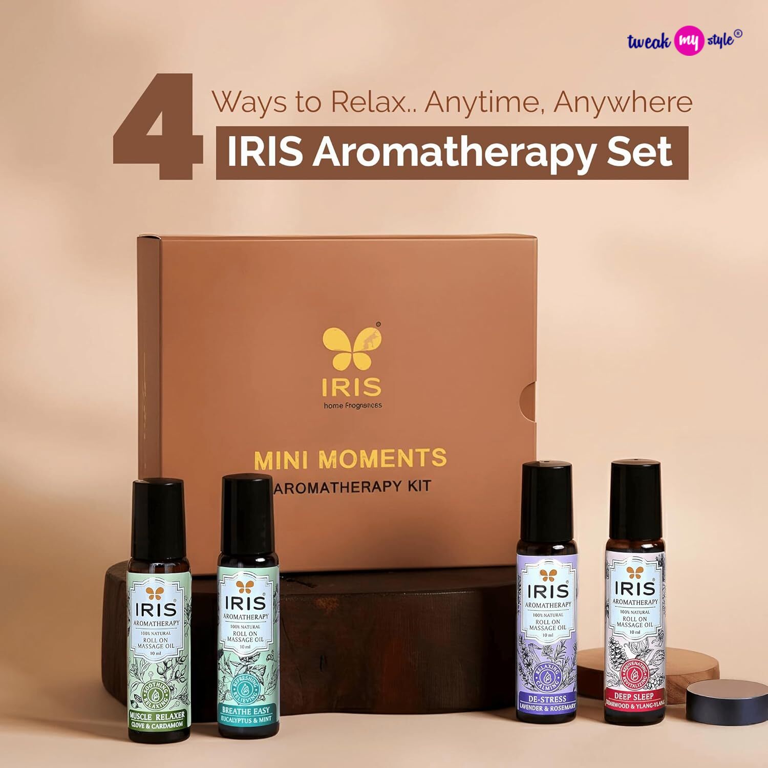 IRIS Mini Moments Aromatherapy Roll On Gift Set (10ml x 4)
