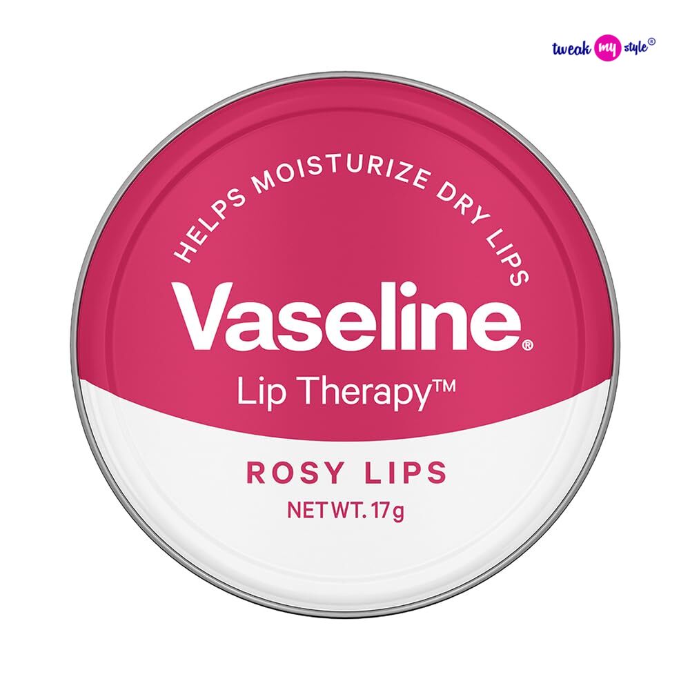 Vaseline Lip Tins Rosy Lips, 17 g | Provides Hydration, Sheer Pink Tint & Glossy Shine