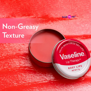 Vaseline Lip Tins Rosy Lips, 17 g | Provides Hydration, Sheer Pink Tint & Glossy Shine