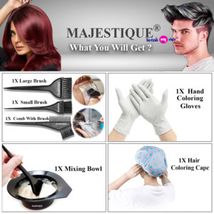 Majestique 6-Piece Hair Dye Brush Coloring Kit with Brush