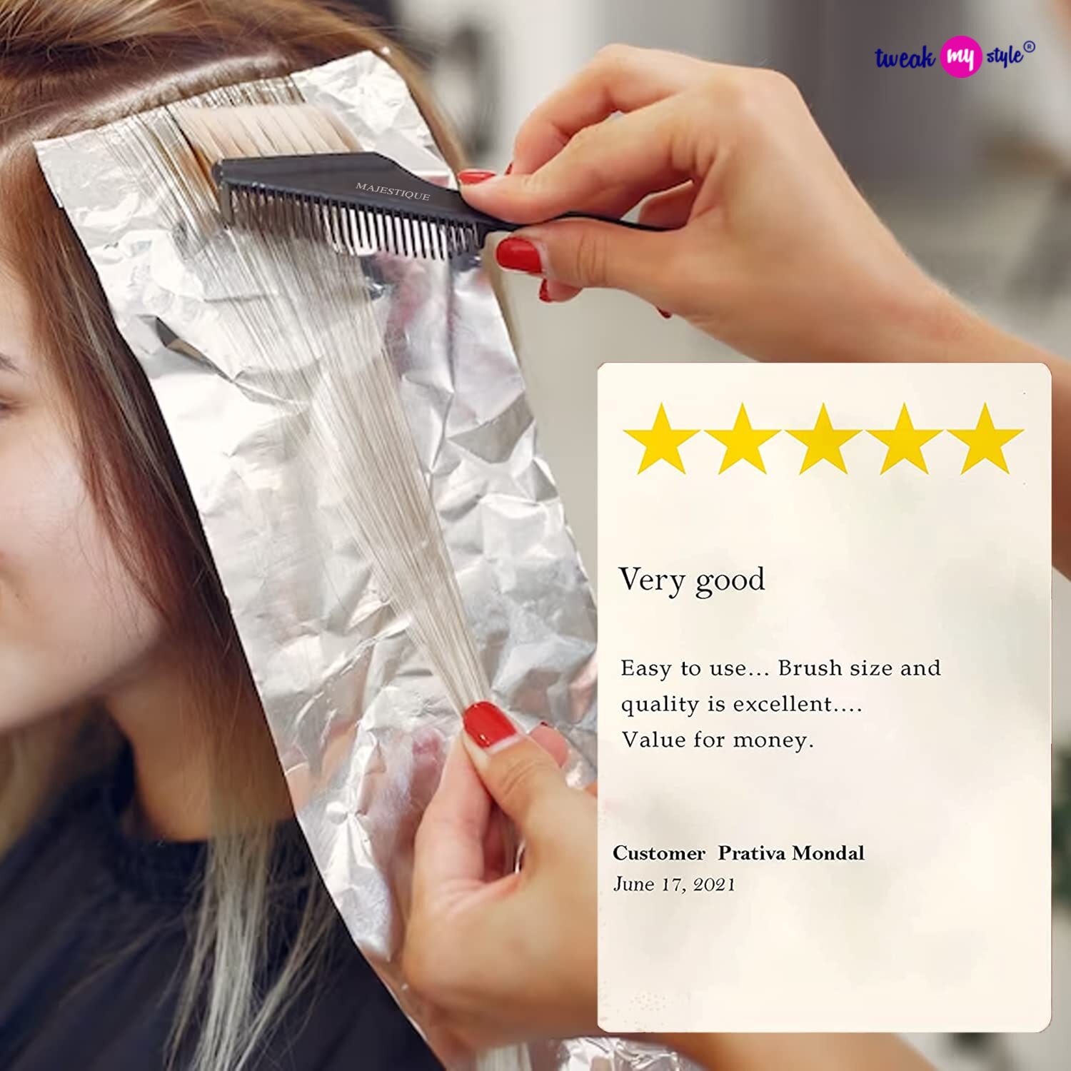 Majestique 6-Piece Hair Dye Brush Coloring Kit with Brush