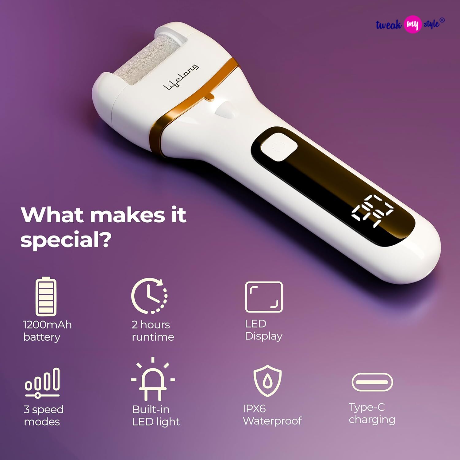 Lifelong Callus Remover for Feet Electronic with 3Heads