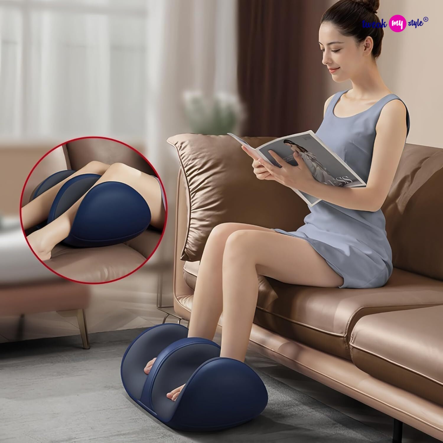 Shiatsu Foot Massager Machine with Heat, Foot and Calf Massager,Delivers Relief for Tired Muscles