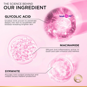 L'Oreal Paris Glycolic Bright Glowing Day Cream, Overnight Brightening Cream, Glycolic Acid